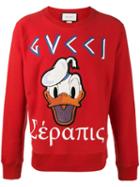 Gucci - Donald Duck Appliqué Sweatshirt - Men - Cotton - M, Red, Cotton