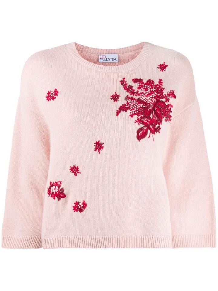Red Valentino Red Valentino Floral Detail Jumper - Pink