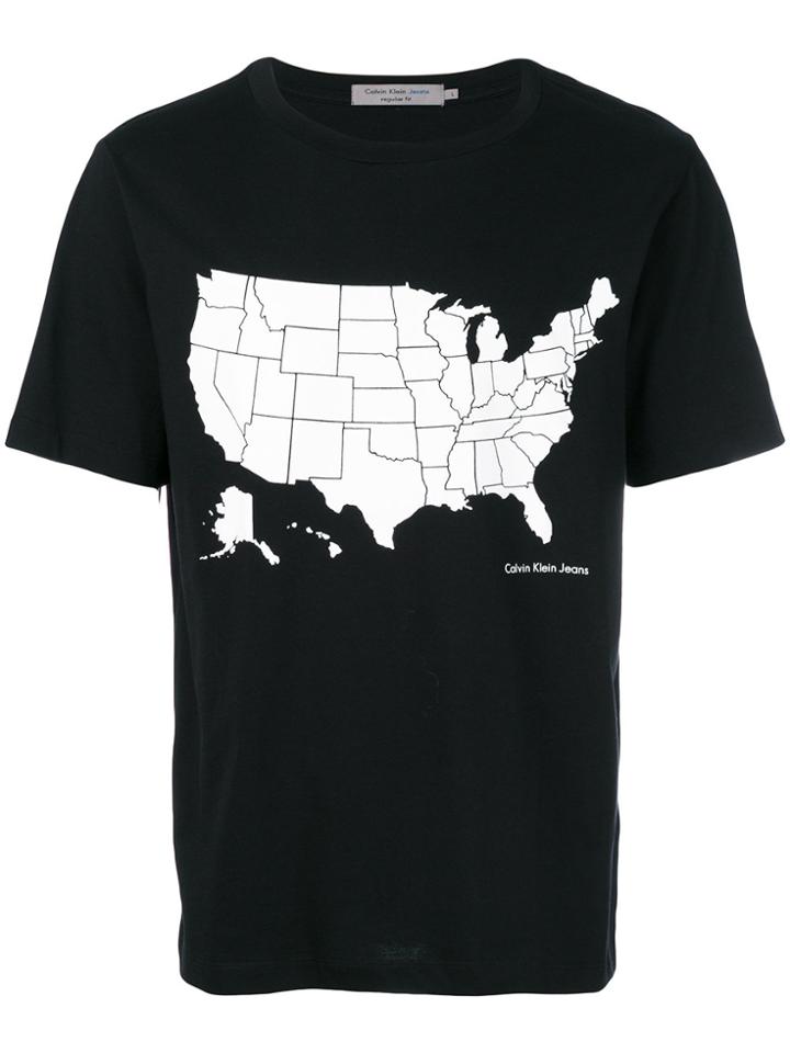 Calvin Klein Jeans Map Print T-shirt - Blue