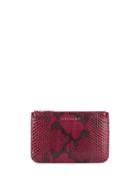 Orciani Python Effect Leather Wallet - Red