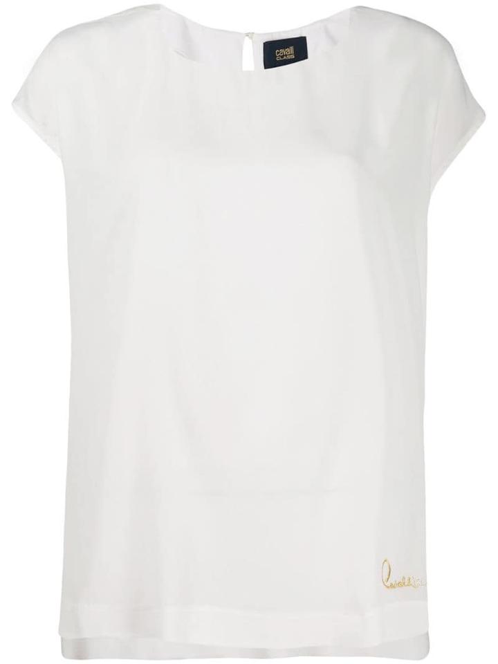 Cavalli Class Logo Embroidered T-shirt - White