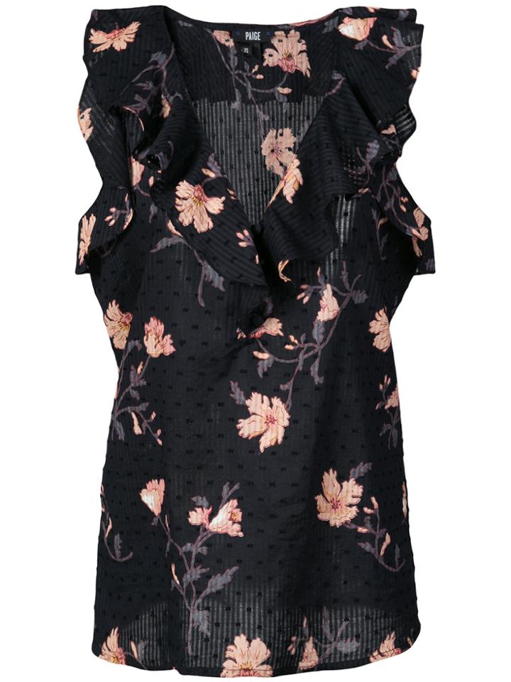 Paige Floral Sleeve-less Top - Blue