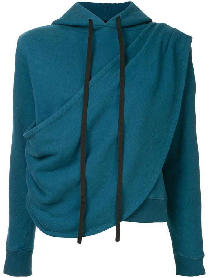 Unravel Project Terry Draped Hoodie - Blue