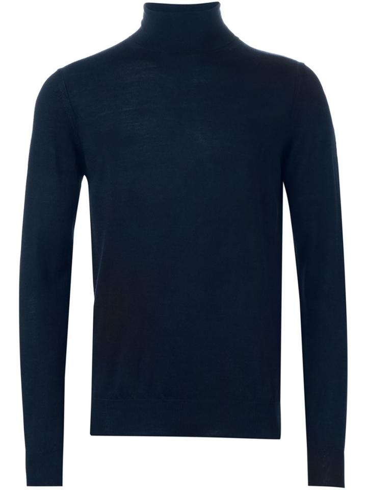 Paolo Pecora Roll Neck Sweater - Blue