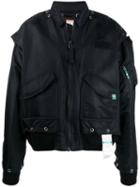 Maison Mihara Yasuhiro Eyelet Detail Bomber Jacket - Black