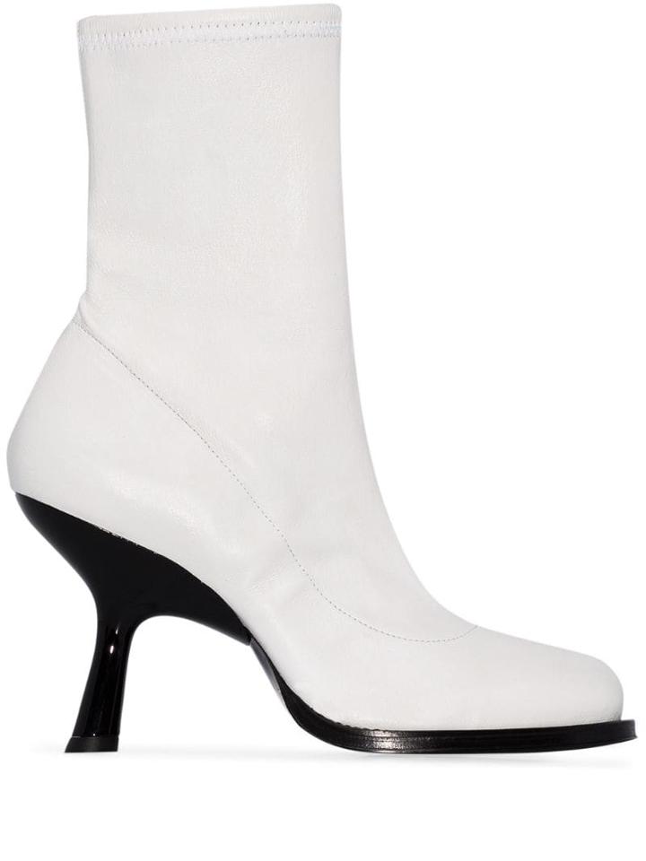 Simon Miller White 90 Stretch Leather Ankle Boots
