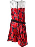 Maison Rabih Kayrouz Short Floral Draped Dress