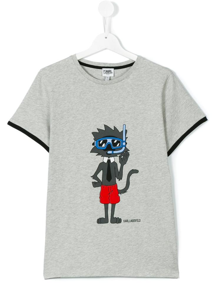 Karl Lagerfeld Kids - Teen Printed T-shirt - Kids - Cotton - 16 Yrs, Grey