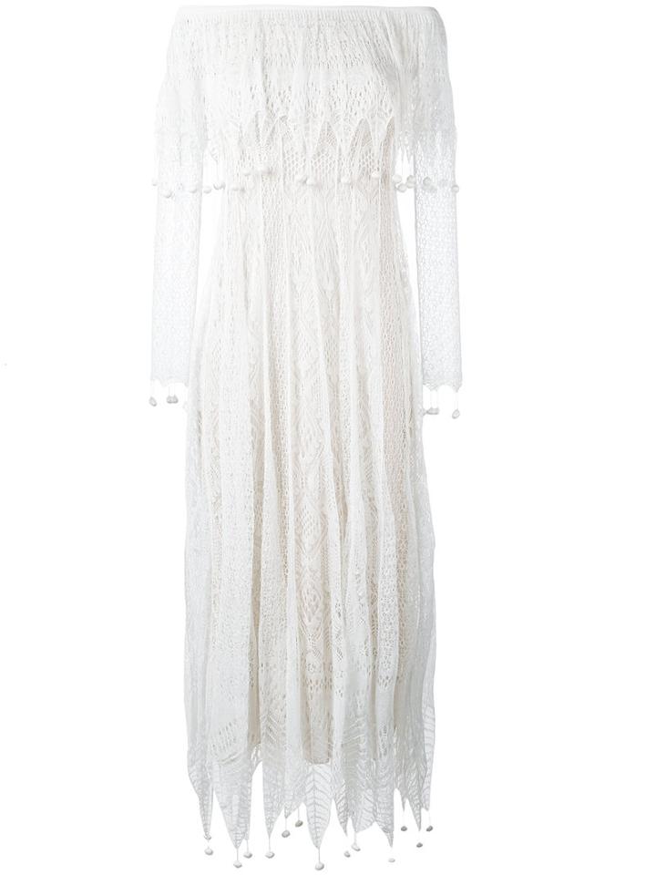 Alexander Mcqueen - Pom Pom Lace Dress - Women - Silk/viscose - S, Nude/neutrals, Silk/viscose