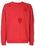 Yoshiokubo Distressed Long Sleeved Jumper - Red
