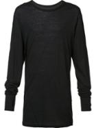 11 By Boris Bidjan Saberi Long Sleeve T-shirt, Men's, Size: Large, Black, Cotton/cashmere
