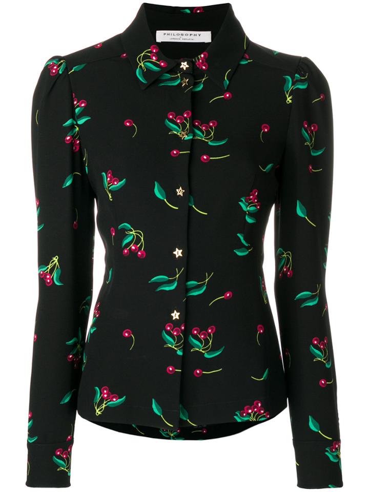 Philosophy Di Lorenzo Serafini Cherry Print Shirt - Black