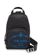 Prada Saffiano Leather One-shoulder Backpack - Black