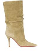 Amina Muaddi Ida 95mm Slouchy Boots - Green