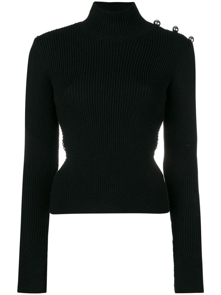 David Koma Buttoned Shoulder Jumper - Black