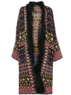 Etro Long Intarsia Coat - Black