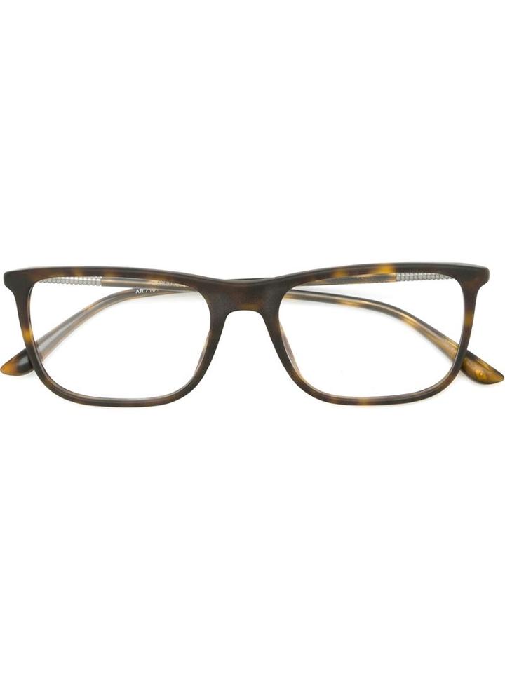 Giorgio Armani Square Frame Glasses, Grey, Acetate/metal (other)