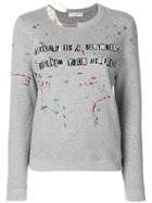 Valentino Letter Print Sweatshirt - Grey