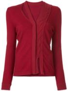 Onefifteen Twist Front Knit Cardigan - Red