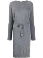 Peserico Tie Waist Sweater Dress - Grey