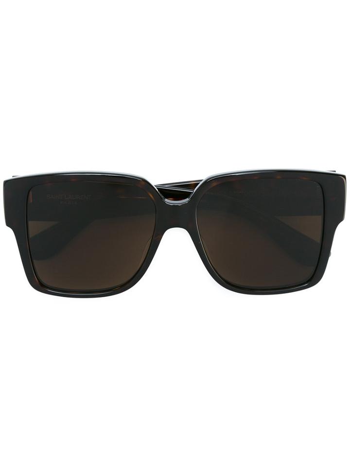 Saint Laurent - Square Frame Sunglasses - Women - Acetate - One Size, Brown, Acetate