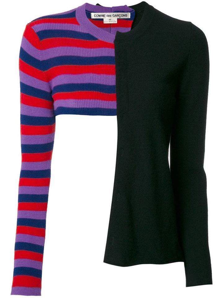 Comme Des Garçons Pre-owned Splitted Cropped Jumper - Black