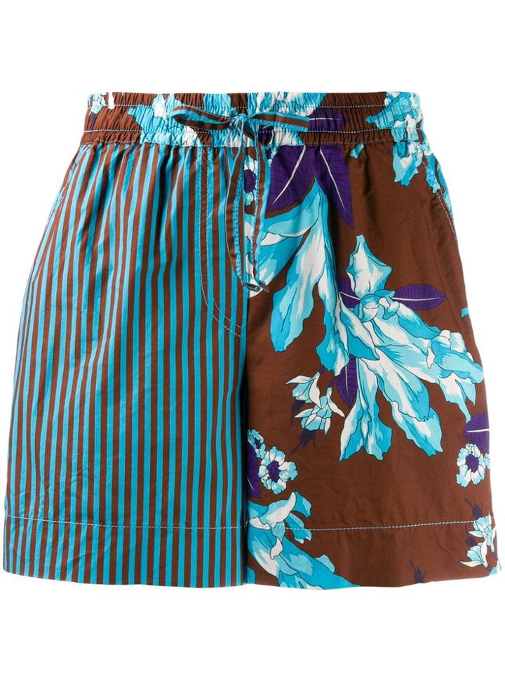 P.a.r.o.s.h. Contrast Panel Shorts - Brown