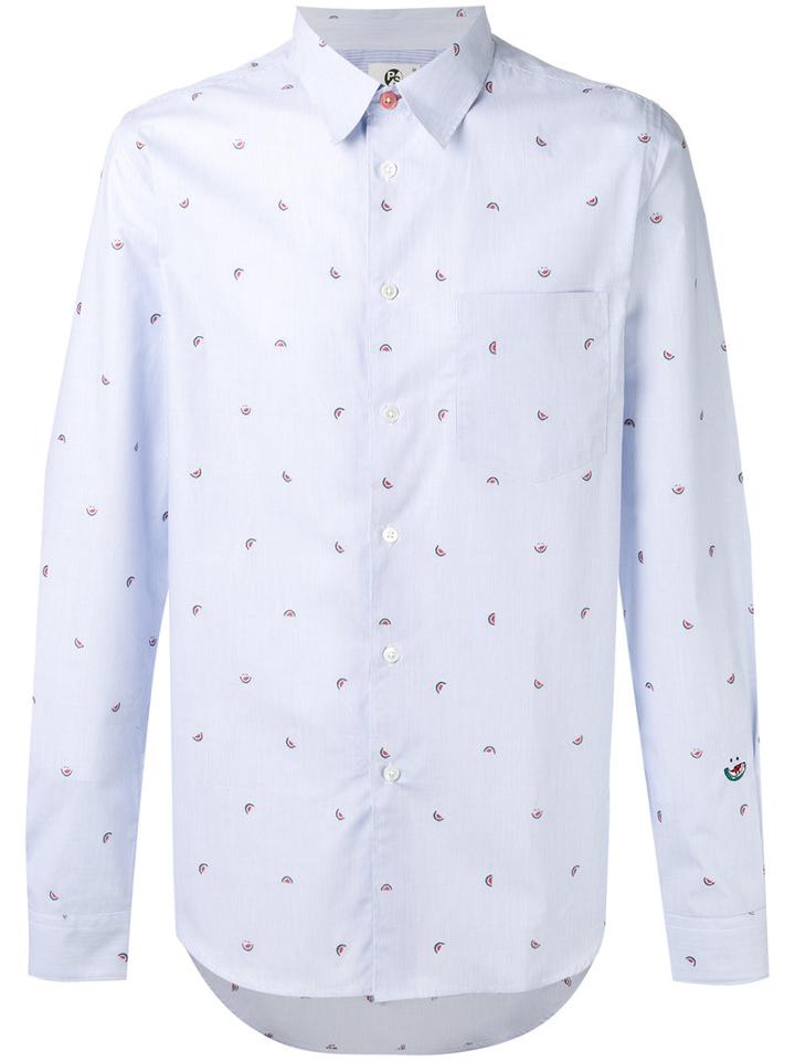 Ps By Paul Smith Watermelons Shirt, Men's, Size: Small, Blue, Cotton