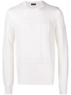 Z Zegna Checked Detail Sweatshirt - White