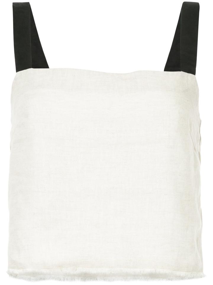 Venroy Two-tone Cropped Top - Nude & Neutrals