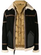 Schott Padded Shearling Jacket - Black