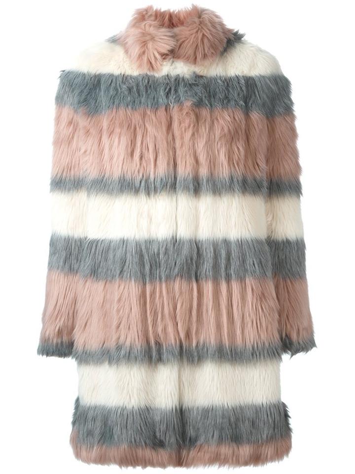Giamba Striped Fur Coat