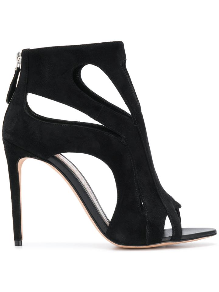 Alexander Mcqueen Zipped Open-toe Sandals - Black