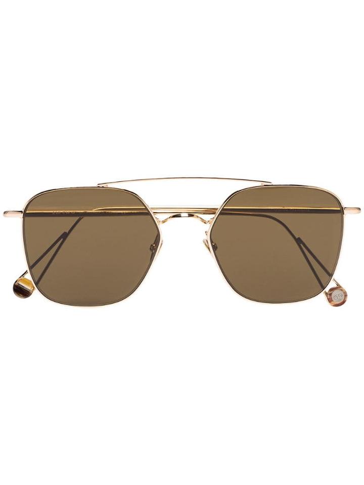 Ahlem 22k Gold Plated Place De La Concorde Sunglasses - Brown