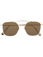 Ahlem 22k Gold Plated Place De La Concorde Sunglasses - Brown