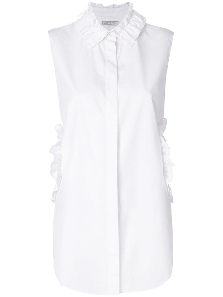Nina Ricci Cut Out Detail Ruffle Shirt - White