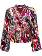 Ulla Johnson Studded Print Wrap Blouse - Pink