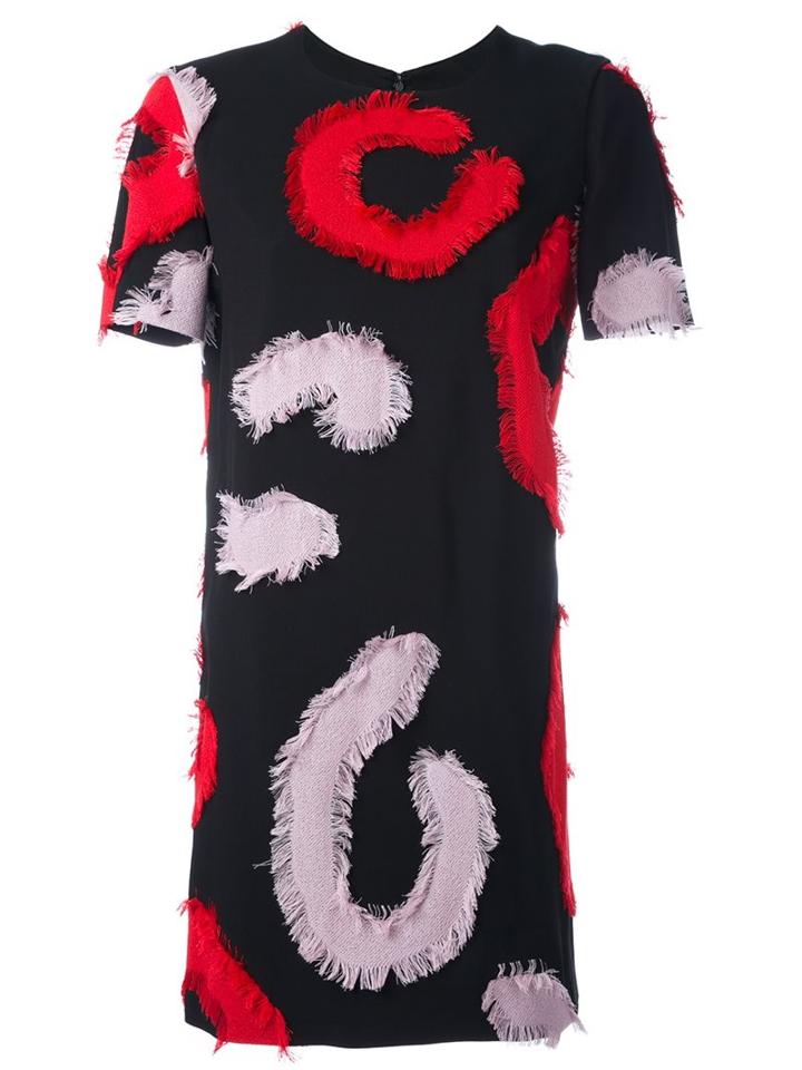 Versace Embroidered Fil Coupé Dress, Women's, Size: 40, Black, Viscose/polyester/spandex/elastane/rayon
