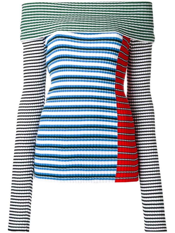 Msgm Dropped Shoulder Knitted Blouse - Multicolour