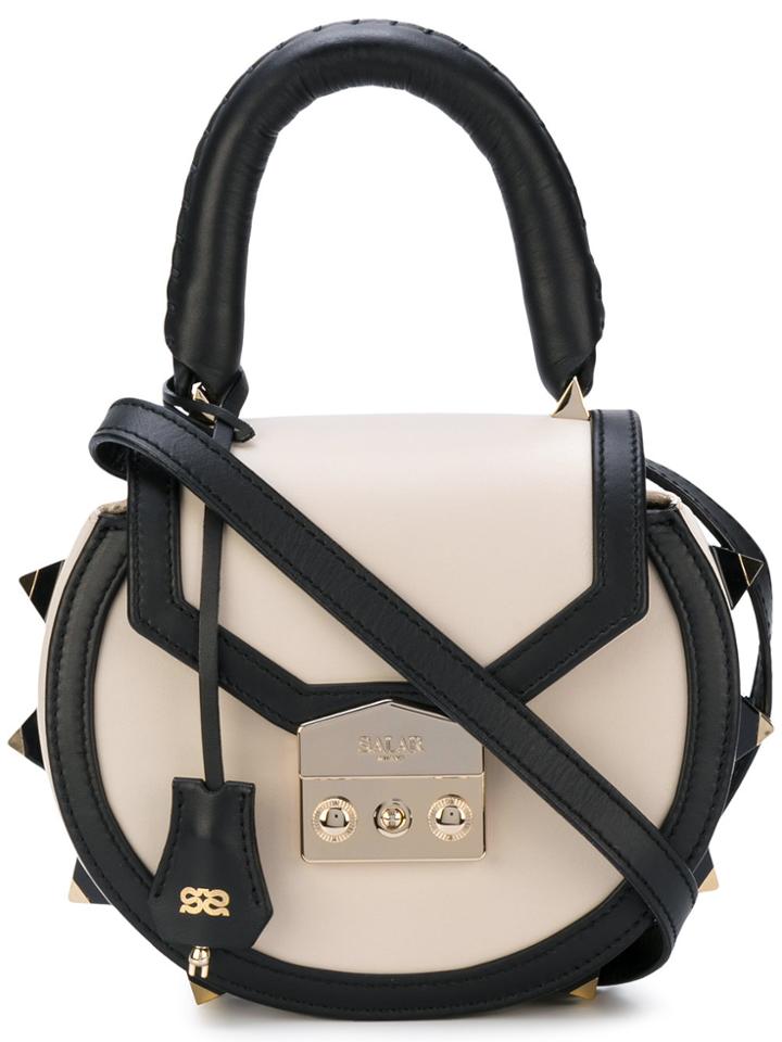 Salar Contrast Cross-body Satchel - Nude & Neutrals