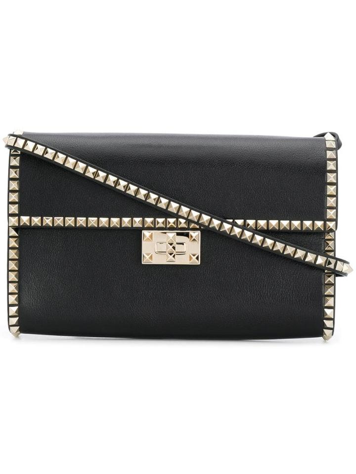 Valentino Valentino Garavani Rockstud Trim Shoulder Bag - Black