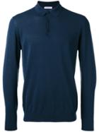 Boglioli Longsleeved Polo Shirt, Men's, Size: Small, Blue, Cotton