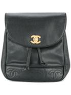 Chanel Pre-owned 1994-1996 Cc Logo Backpack - Black