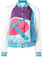 Mira Mikati Printed Bomber Jacket, Women's, Size: 40, White, Polyester/cotton