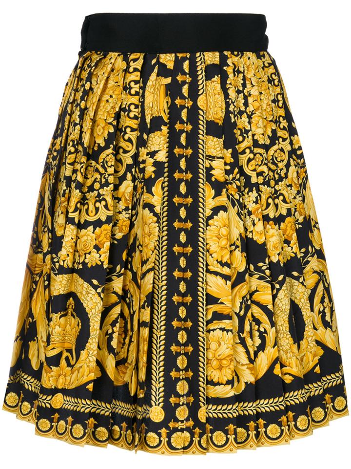 Versace Vintage Baroque Print Skirt - Black