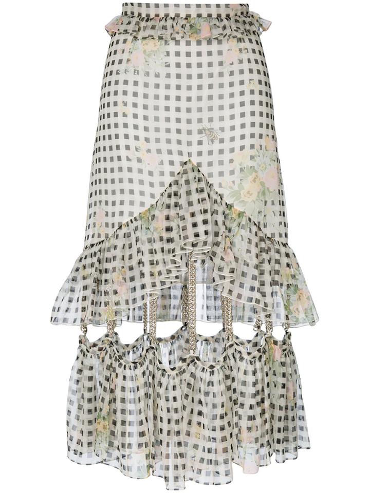 Christopher Kane Gingham Chain Skirt - White