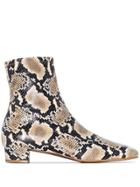 By Far Este Snake-effect Ankle Boots - Brown