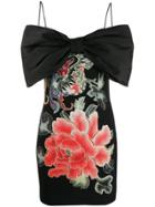 John Richmond Bow Detail Floral Print Dress - Black