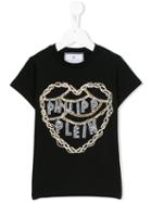 Philipp Plein Kids Logo Embellished T-shirt, Girl's, Size: 12 Yrs, Black
