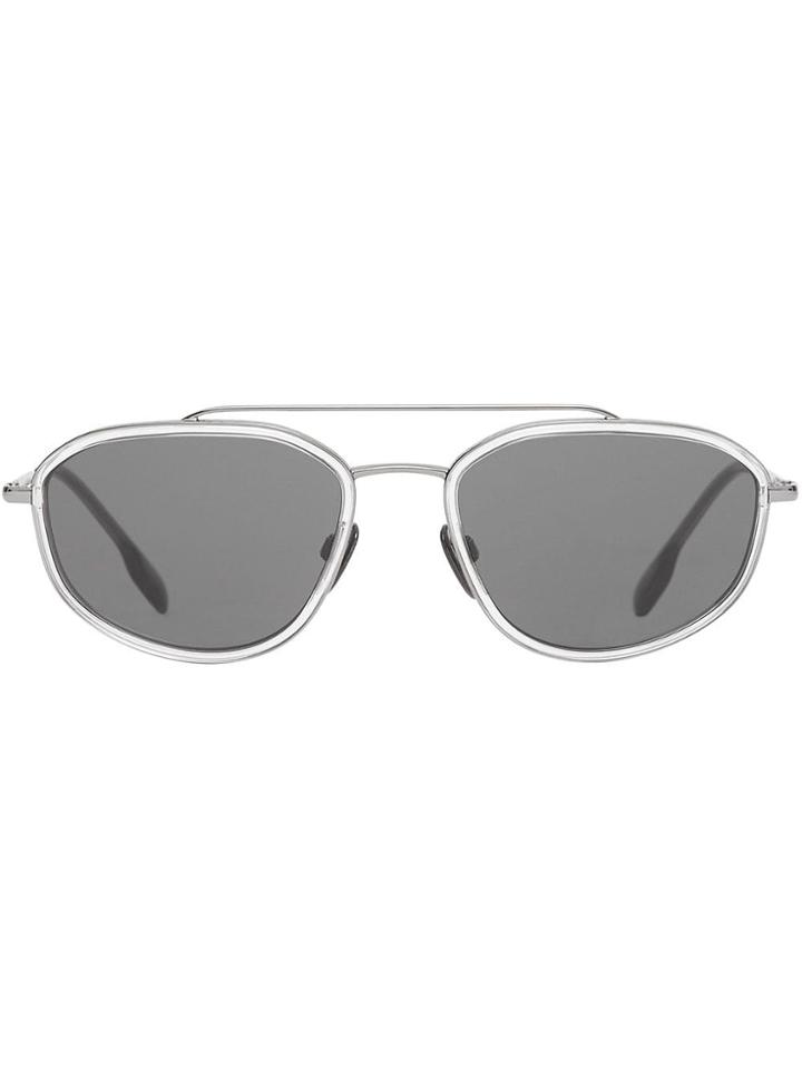 Burberry Eyewear Geometric Navigator Sunglasses - Grey